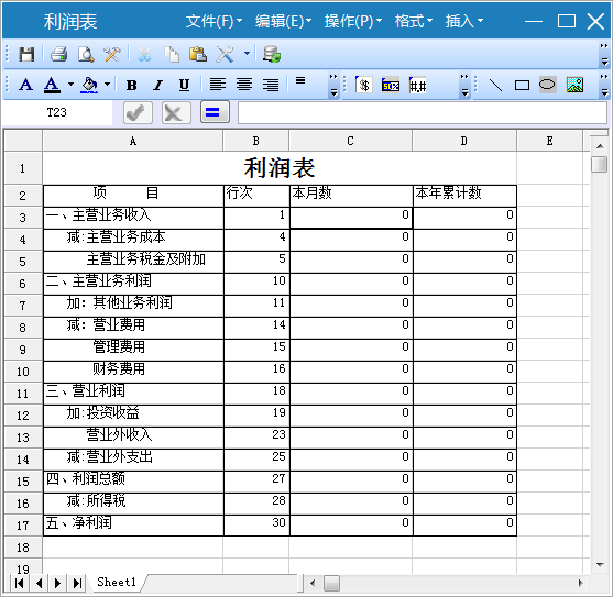 极致物业管理系统利润表